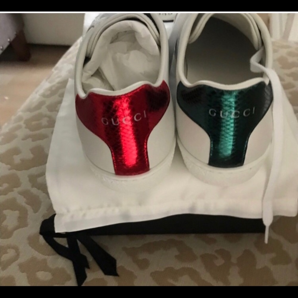 Gucci New Ace Leather Lace Up Sneakers - Picture 3 of 5